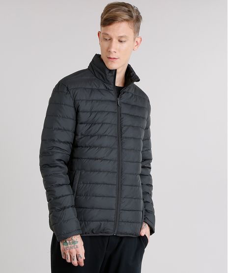 Jaqueta-Masculina-Puffer-Gola-Alta-com-Bolsos-Chumbo-8830991-Chumbo_1
