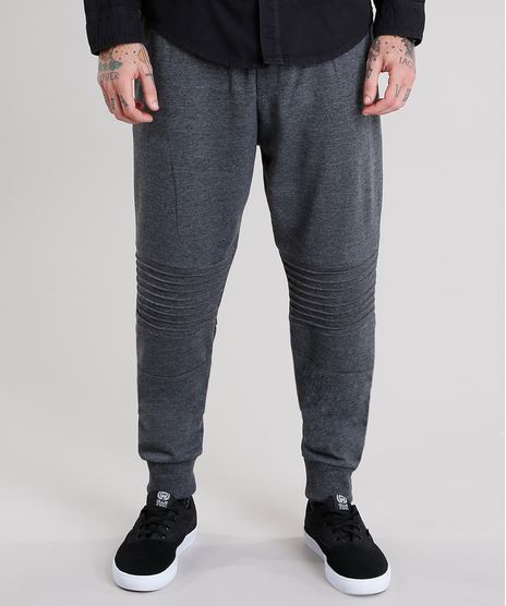 Calca-Masculina-Jogger-em-Moletom-com-Recortes-Cinza-Mescla-Escuro-8834937-Cinza_Mescla_Escuro_1