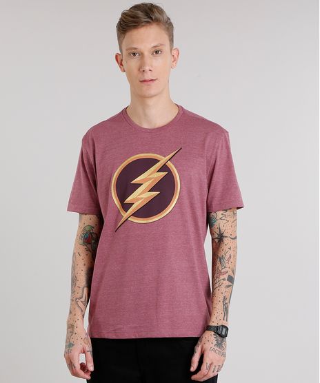 Camiseta-Masculina-The-Flash-Manga-Curta-Gola-Careca-Vinho-9149900-Vinho_1