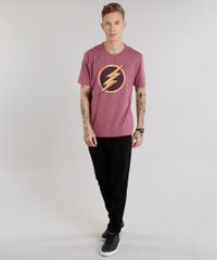 Camiseta-Masculina-The-Flash-Manga-Curta-Gola-Careca-Vinho-9149900-Vinho_3