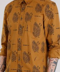 Camisa-Masculina-Estampada-Caveira-com-Bolso-Manga-Longa-Caramelo-8873904-Caramelo_4 Camisa-Masculina-Estampada-Caveira-com-Bolso-Manga-Longa-Caramelo-8873904-Caramelo_4