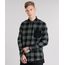 Camisa-Masculina-Xadrez-em-Flanela-com-Bolso-Manga-Longa-Verde-Militar-8623400-Verde_Militar_1