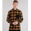 Camisa-Masculina-Xadrez-em-Flanela-com-Bolso-Manga-Longa-Caramelo-8623400-Caramelo_1