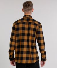 Camisa-Masculina-Xadrez-em-Flanela-com-Bolso-Manga-Longa-Caramelo-8623400-Caramelo_2