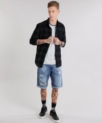 Camisa-Masculina-Xadrez-em-Flanela-com-Bolso-Manga-Longa-Verde-Escuro-8623400-Verde_Escuro_3