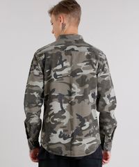 Camisa-Masculina-Estampada-Camuflada-com-Bolsos-Manga-Longa-Verde-Militar-8708025-Verde_Militar_2