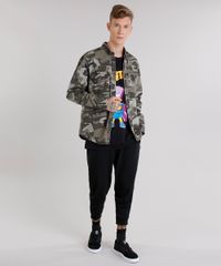 Camisa-Masculina-Estampada-Camuflada-com-Bolsos-Manga-Longa-Verde-Militar-8708025-Verde_Militar_3