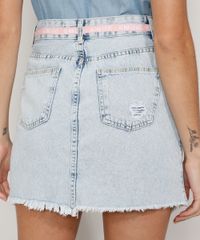 Saia-Jeans-Feminina-Curta-Destroyed-com-Cinto-Cadarco-Azul-Claro-9983320-Azul_Claro_2