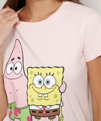 Camiseta-Feminina-Manga-Curta-Bob-Esponja-e-Patrick-Decote-Redondo-Rosa-Claro-9960197-Rosa_Claro_5
