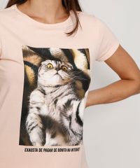 Camiseta-Feminina-Manga-Curta-Gato--Exausta--Decote-Redondo-Rose-9981915-Rose_2