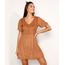 Vestido-de-Suede-Feminino-Curto-Evase-com-Botoes-Manga-Bufante-Caramelo-9975372-Caramelo_1