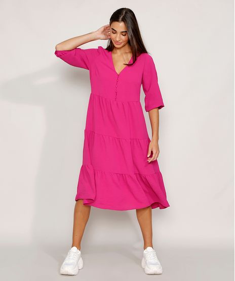 Vestido-Feminino-Midi-com-Recortes-e-Botoes-Manga-Bufante-Roxo-9977494-Roxo_1
