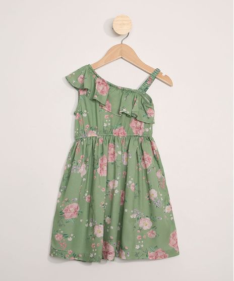 Vestido-Infantil-Estampado-Floral-Assimetrico-com-Babado-Verde-9977055-Verde_1