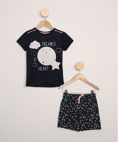 Pijama-Infantil-Manga-Curta--Dreamer-Heart--Azul-Marinho-9979027-Azul_Marinho_1
