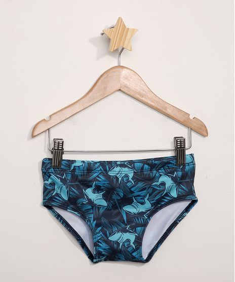 Sunga-Infantil-Tradicional-Estampada-Tubaroes-com-Protecao-UV50--Azul-9966198-Azul_1