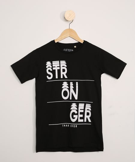 Camiseta-Juvenil-Manga-Curta--Stronger--Preta-9979888-Preto_1