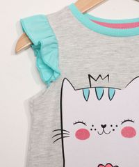 Camisola-Infantil-Manga-Curta-Gato-Sereia-com-Glitter-Cinza-Mescla-9966419-Cinza_Mescla_4