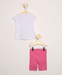Conjunto-Infantil-Minnie-e-Margarida-de-Blusa-Manga-Curta-Branca---Bermuda-Rosa-9967579-Rosa_3