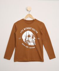 Camiseta-Juvenil-Manga-Longa-Caveira-Metalizada-Caramelo-9979252-Caramelo_1