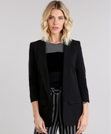 Blazer-Feminino-Longo-Boyfriend-com-Franzido-na-Manga-Preto-8915809-Preto_1