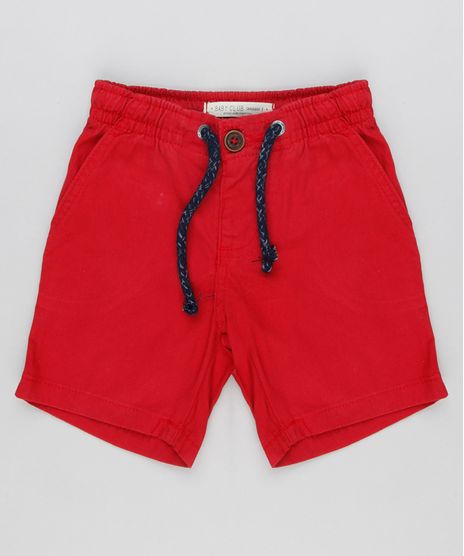 Bermuda-Infantil-Basica-com-Bolsos-em-Algodao---Sustentavel-Vermelha-8609261-Vermelho_1