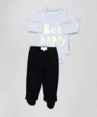 Conjunto-Infantil-de-Macacao-Estampado-de-Abelhas-Amarelo-Claro---Body-Manga-Longa-Cinza-Mescla---Calca-com-Pezinho-em-Algodao---Sustentavel-Preta-8922138-Preto_4