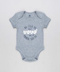 Body-Infantil--Na-Casa-Da-Vovo-Quem-Manda-Sou-Eu--Manga-Curta-Decote-Redondo-em-Algodao---Sustentavel-Cinza-Mescla-8915379-Cinza_Mescla_1