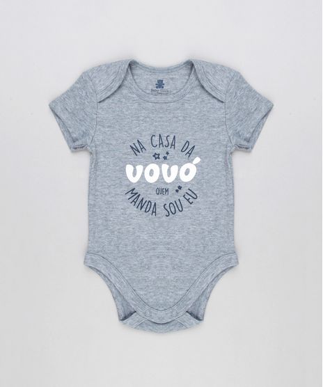 Body-Infantil--Na-Casa-Da-Vovo-Quem-Manda-Sou-Eu--Manga-Curta-Decote-Redondo-em-Algodao---Sustentavel-Cinza-Mescla-8915379-Cinza_Mescla_1