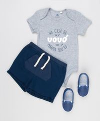 Body-Infantil--Na-Casa-Da-Vovo-Quem-Manda-Sou-Eu--Manga-Curta-Decote-Redondo-em-Algodao---Sustentavel-Cinza-Mescla-8915379-Cinza_Mescla_3
