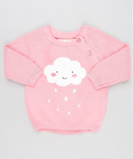 Sueter-Infantil-Nuvem-em-Trico-com-Botoes-Gola-Redonda-Manga-Longa-Rosa-8921809-Rosa_1