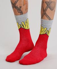 Meia-Masculina-Divertida-Batata-Frita-Cano-Longo-Vermelha-9158695-Vermelho_2