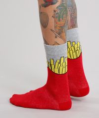 Meia-Masculina-Divertida-Batata-Frita-Cano-Longo-Vermelha-9158695-Vermelho_3