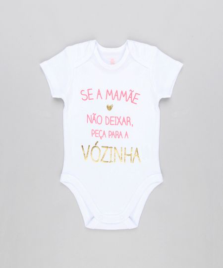 Body-Infantil--Se-a-Mamae-Nao-Deixar-Peca-Para-a-Vovo--Manga-Curta-Decote-Redondo-em-Algodao---Sustentavel-Branco-8915732-Branco_1