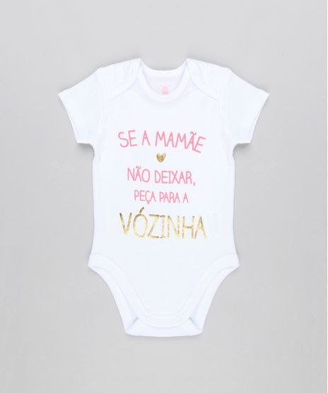 Body-Infantil--Se-a-Mamae-Nao-Deixar-Peca-Para-a-Vovo--Manga-Curta-Decote-Redondo-em-Algodao---Sustentavel-Branco-8915732-Branco_1