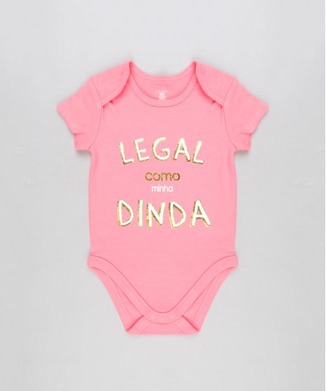 Body-Infantil--Legal-Como-Minha-Dinda--Manga-Curta-Decote-Redondo-em-Algodao---Sustentavel-Rosa-8915718-Rosa_1