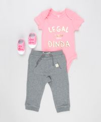 Body-Infantil--Legal-Como-Minha-Dinda--Manga-Curta-Decote-Redondo-em-Algodao---Sustentavel-Rosa-8915718-Rosa_3
