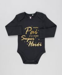 Body-Infantil--Meu-Pai-e-Meu-Super-Heroi--Manga-Longa-Decote-Redondo-em-Algodao---Sustentavel-Preto-8920264-Preto_1