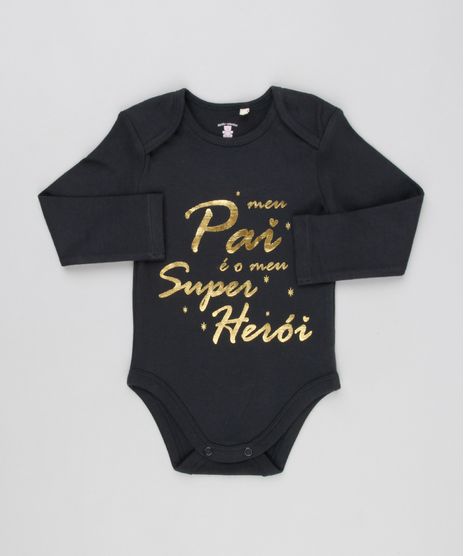 Body-Infantil--Meu-Pai-e-Meu-Super-Heroi--Manga-Longa-Decote-Redondo-em-Algodao---Sustentavel-Preto-8920264-Preto_1