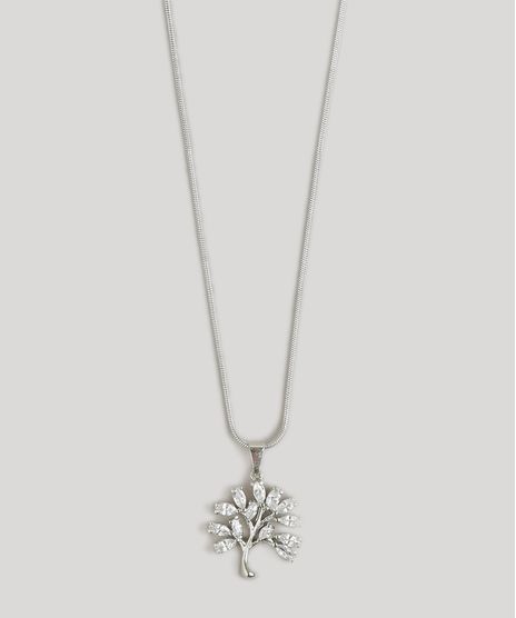 Colar-Feminino-com-Pingente-Arvore-da-Vida-com-Pedraria-Prateado-9120461-Prateado_1