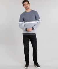 Sueter-Masculino-Bicolor-com-Listras-em-Trico-Gola-Redonda-Manga-Longa-Azul-Marinho-8851858-Azul_Marinho_3 Sueter-Masculino-Bicolor-com-Listras-em-Trico-Gola-Redonda-Manga-Longa-Azul-Marinho-8851858-Azul_Marinho_3