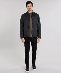 Camisa-Masculina-Slim-Estampada-com-Gola-Padre-Manga-Longa-Verde-Militar-8908876-Verde_Militar_3