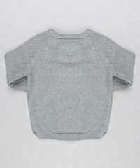 Sueter-Infantil-Nuvem-em-Trico-com-Botoes-Gola-Redonda-Manga-Longa-Cinza-Mescla-8921809-Cinza_Mescla_2