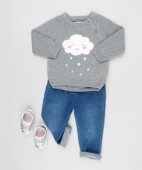 Sueter-Infantil-Nuvem-em-Trico-com-Botoes-Gola-Redonda-Manga-Longa-Cinza-Mescla-8921809-Cinza_Mescla_3