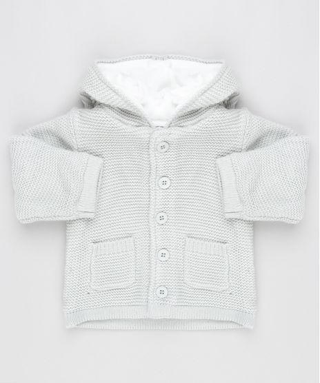 Casaco-Infantil-em-Trico-com-Capuz-de-Orelhinhas--Cinza-Claro-8986673-Cinza_Claro_1