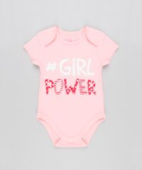 Body-Infantil--Girl-Power--Manga-Curta-Decote-Redondo-em-Algodao---Sustentavel-Rosa-8915711-Rosa_1