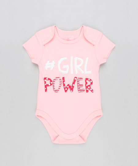 Body-Infantil--Girl-Power--Manga-Curta-Decote-Redondo-em-Algodao---Sustentavel-Rosa-8915711-Rosa_1