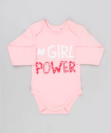 Body-Infantil--Girl-Power--Manga-Longa-Decote-Redondo-em-Algodao---Sustentavel-Rosa-8919195-Rosa_1