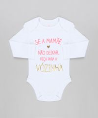 Body-Infantil--Se-a-Mamae-Nao-Deixar-Peca-Para-a-Vovo--Manga-Longa-Decote-Redondo-em-Algodao---Sustentavel-Branco-8920271-Branco_1