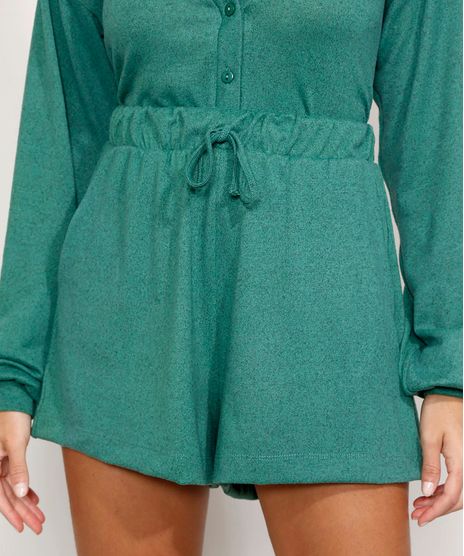 Short-Feminino-Mindset-Cintura-Super-Alta-com-Bolsos-e-Cordao-Verde-Escuro-9989261-Verde_Escuro_1