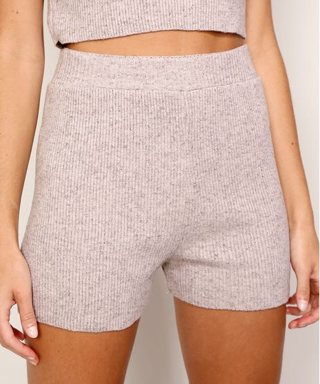 Short-de-Trico-Feminino-Mindset-Cintura-Alta-Canelado-Kaki-Claro-9989269-Kaki_Claro_1